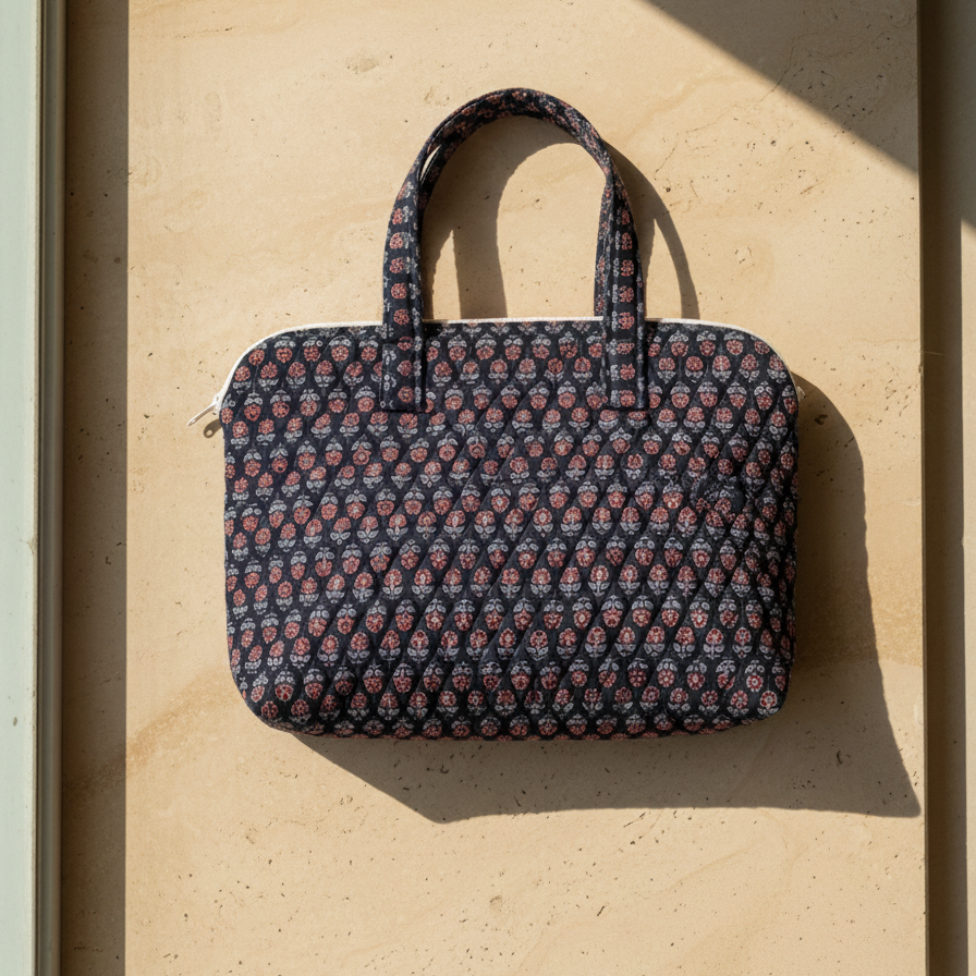 Navy Blue Buti Laptop Bag