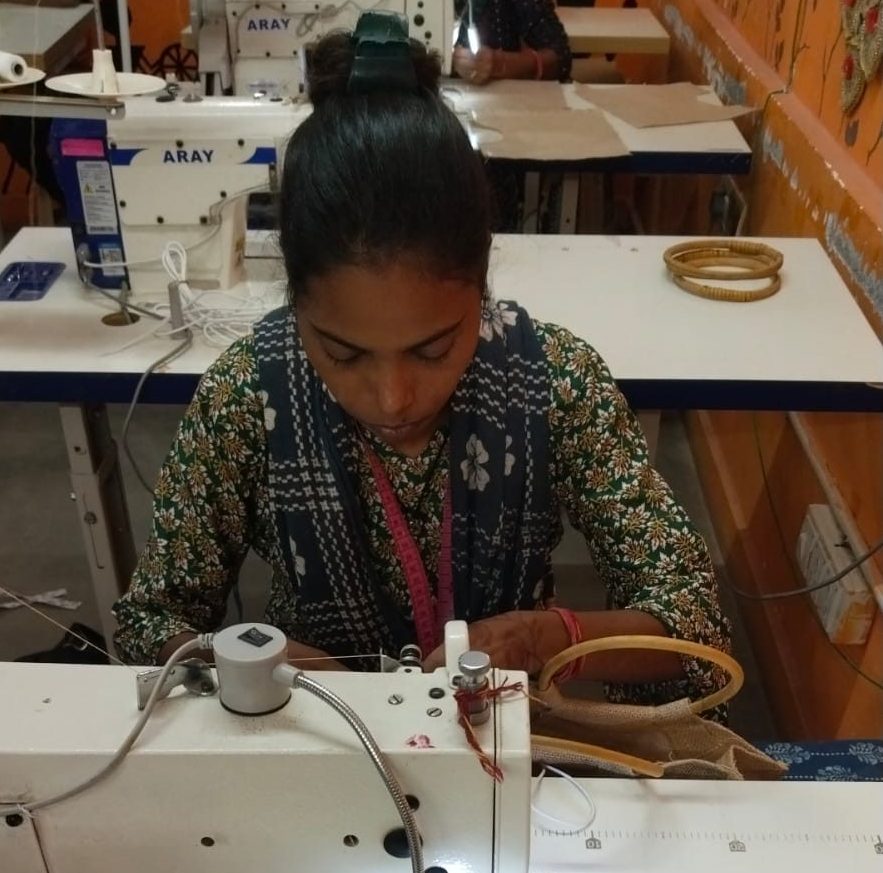 Aarti Devi- learning stitching and weaving her dreams.