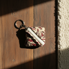 Beige Brown Leaf Print Mini Zipper Pouch