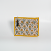 Off White-yellow Bagru Floral Print Cotton Pouch