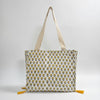 Beige Sanganeri Buta Print Drawstring Tote Bag