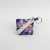 Indigo Bagru Floral Print Keychain Pouch