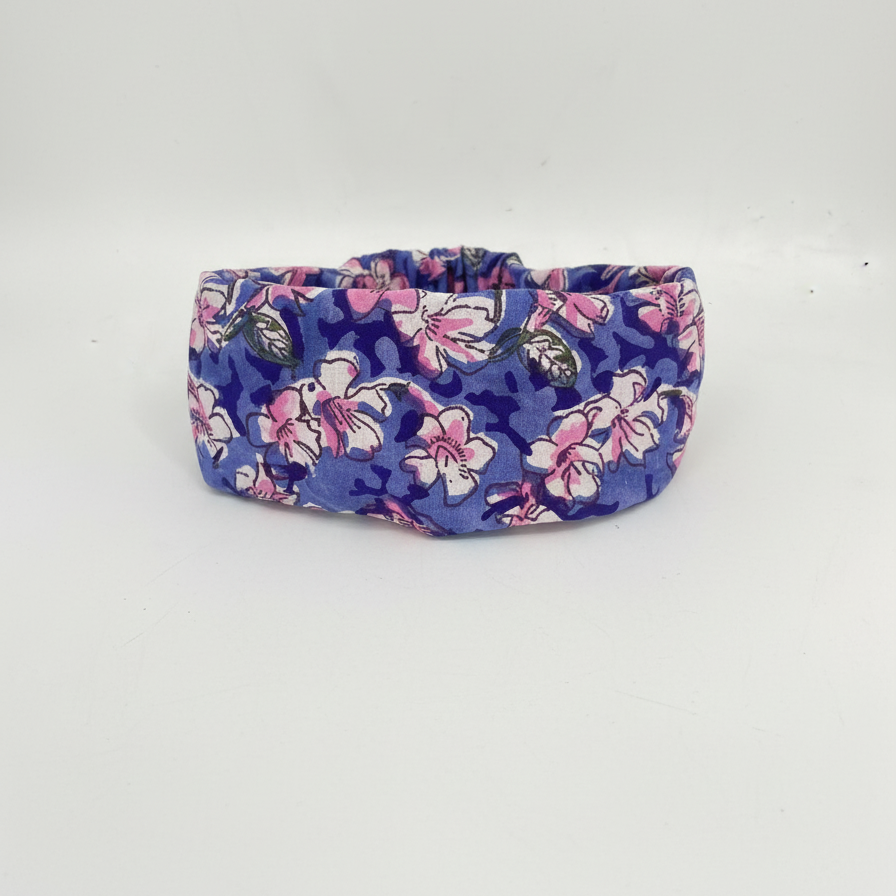 Purple Kalamkari Floral Print hairband