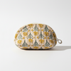Off White Bagru Floral Print Half Moon Pouch