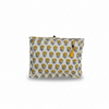White Yellow Floral Bagru Print Cotton Pouch