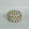 White Yellow Buti Print Round Jewelry Box