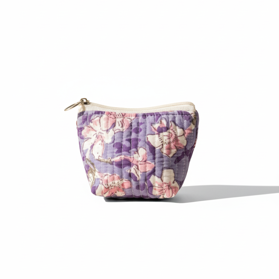 Lavender Abstract Print Mini Pouch