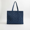 Navy Ajrakh Geometric Print Tote Bag