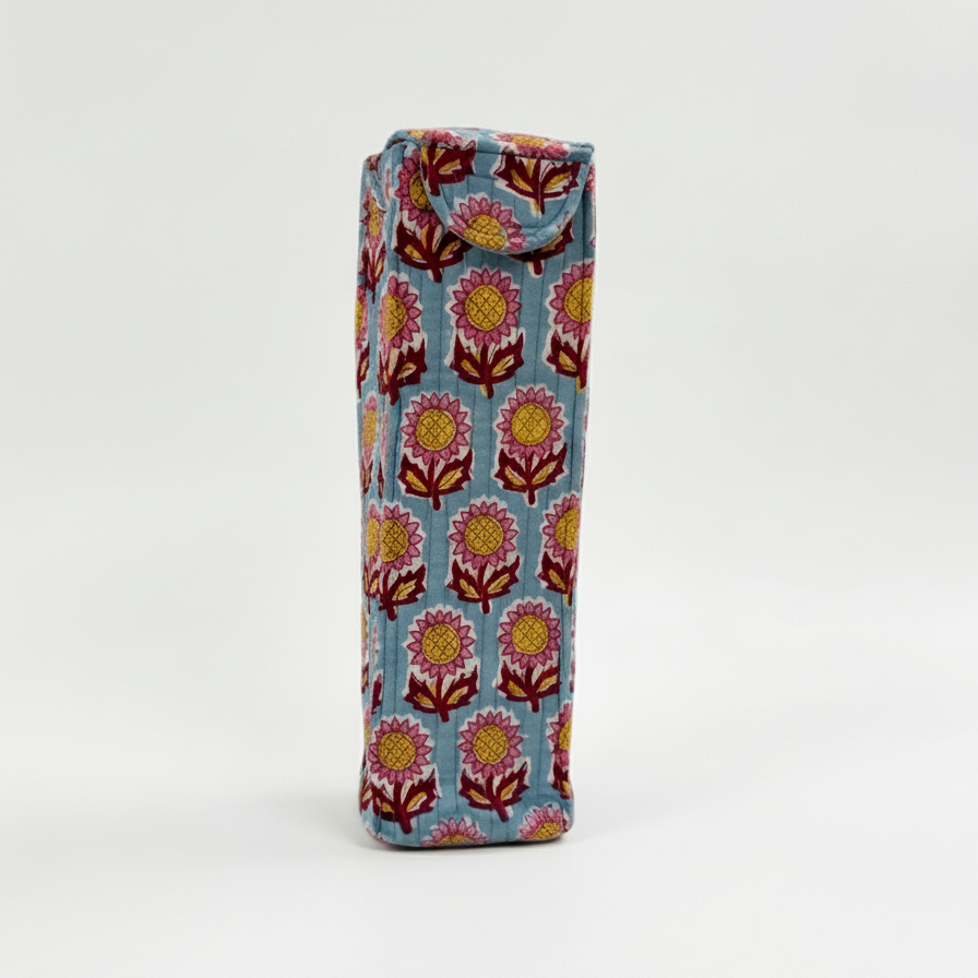 Blue Floral Bottle Cover