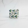 White Bagru Leaf Print Keychain