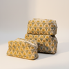 Mustard Bagru Buti Print Pouch Set