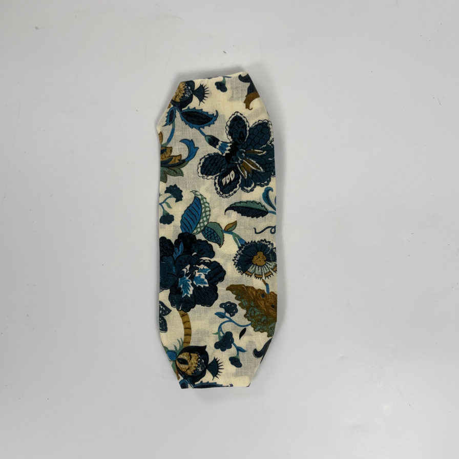 Beige Bagru Floral Print Hair Band