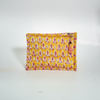 Mustard Bagru Buti Print Cotton Zipper Pouch