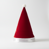 Red Solid Velvet Christmas Cap