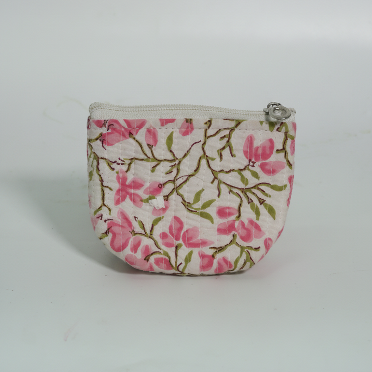 Pink Sanganeri Coin Pouch
