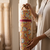 Mustard Kalamkari Floral Print Bottle Cover