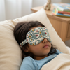 Beige Kalamkari Floral Print Eye Mask