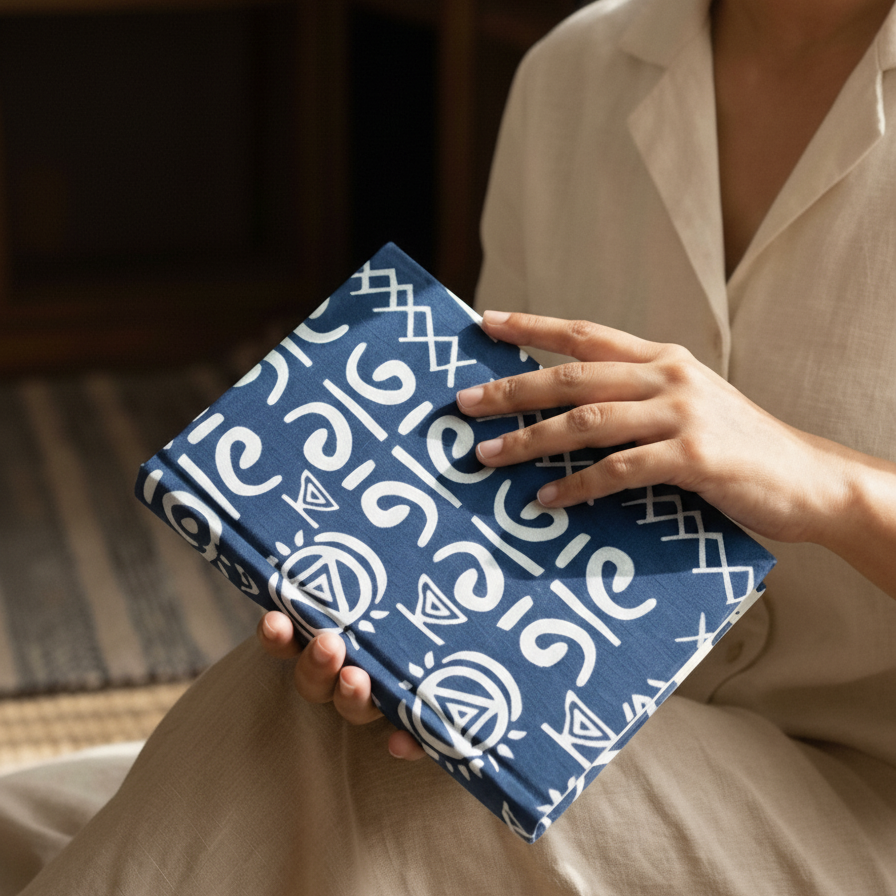 Blue Bagru Floral Print Notebook