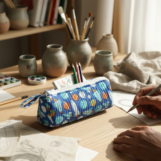 Blue Space Pencil Pouch