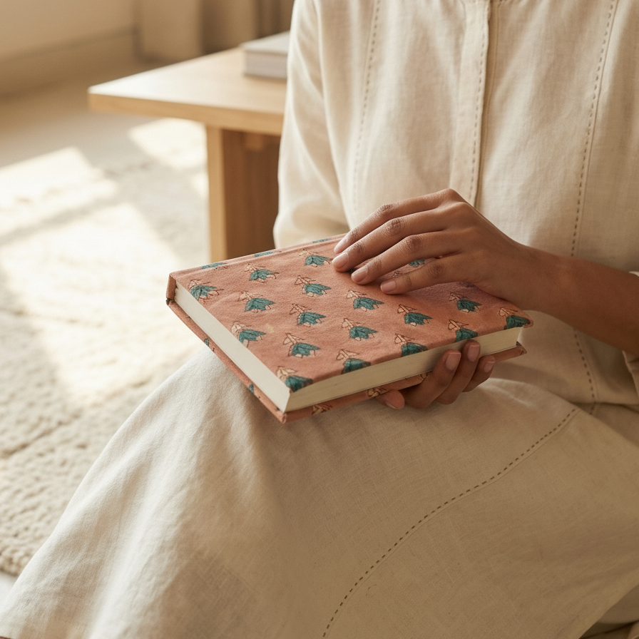 Rust Bagru Buti Print Notebook