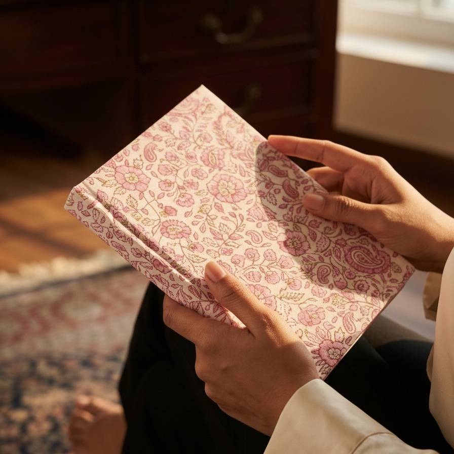 Pink Sanganeri Floral Print Notebook