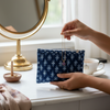 Navy Ajrakh Geometric Print Zipper Pouch