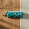 Turquoise Bagru Buti Print Pencil Pouch