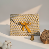 White Yellow Bagru Buti Print Pouch