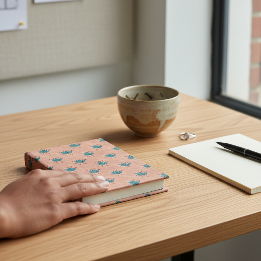 Rust Bagru Buti Print Notebook
