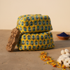 Yellow Bagru Buta Print Organiser Set