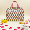 Cream Sanganeri Buta Print Laptop Bag