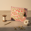 White Pink Sanganeri Floral Print Fabric Pouch