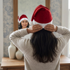 Red Solid Velvet Christmas Cap