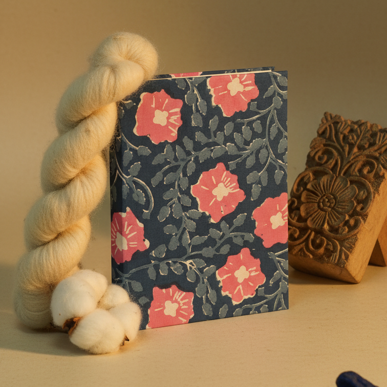 Indigo Floral Notebook Cover