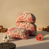 Pink Sanganeri Floral Print Quilted Pouch Set