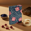 Navy Blue Kalamkari Floral Print Fabric Notebook