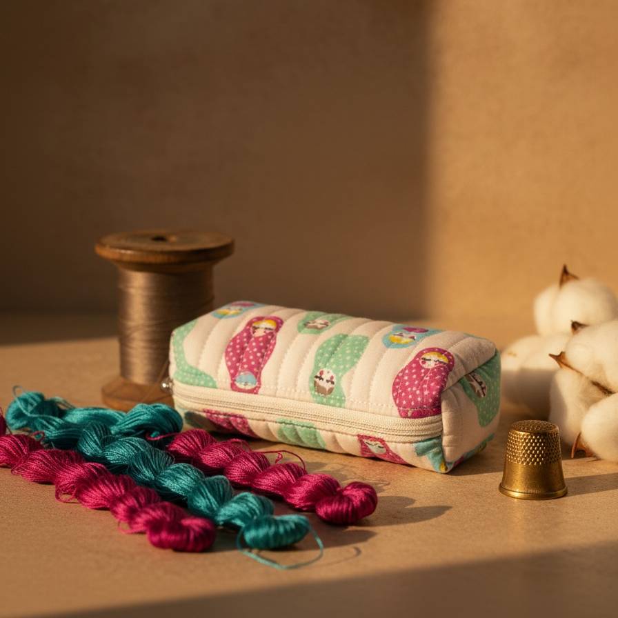 Multicolor Abstract Print Mini Pouch