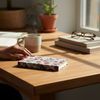 White Red Bagru Floral Print Notebook