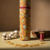Mustard Kalamkari Floral Print Bottle Cover