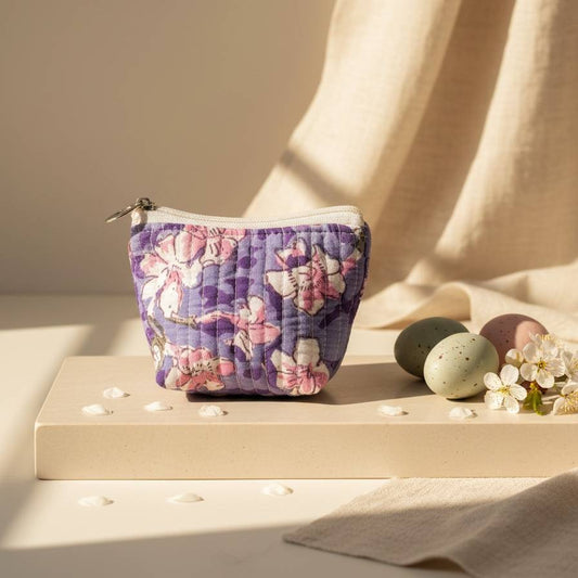 Lavender Abstract Print Mini Pouch