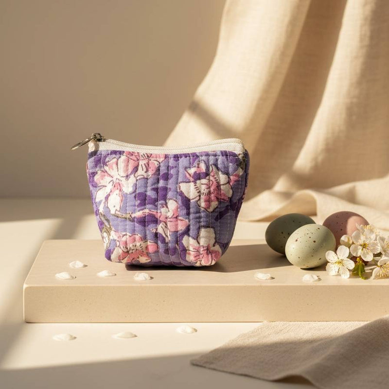 Lavender Abstract Print Mini Pouch
