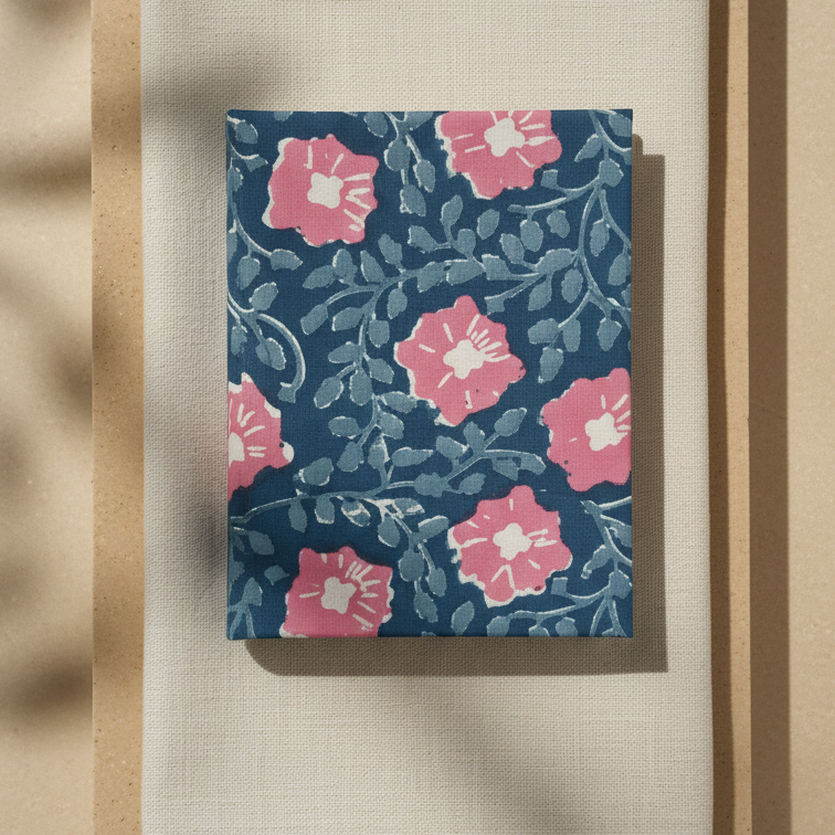 Indigo Floral Notebook Cover
