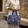 Indigo Bagru Red Floral Print Handbag