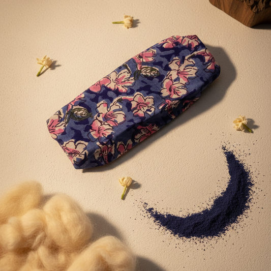 Purple Kalamkari Floral Print hairband