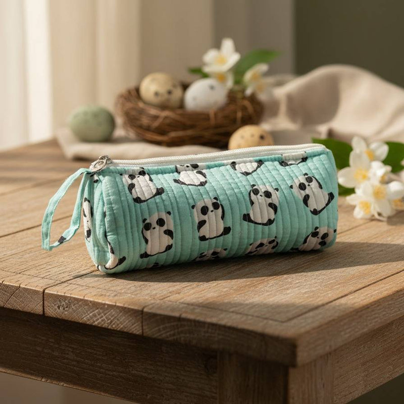 Sky Blue Owl Print Pencil Pouch