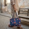Indigo Bagru Floral Print Tote Bag