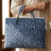 Indigo -white Ajrakh Floral Print Laptop Bag