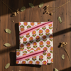 White Pink Sanganeri Buti Print Zipper Pouch