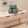 Turquoise Bagru Floral Print Quilted Storage Basket Set