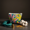 Multicolor Kalamkari Leaf Print Mini Pouch
